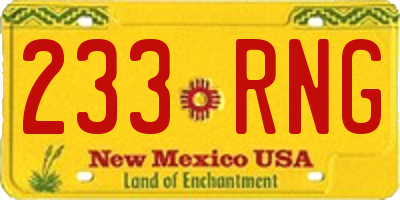 NM license plate 233RNG