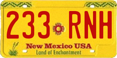 NM license plate 233RNH
