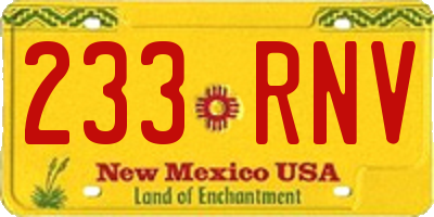 NM license plate 233RNV
