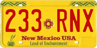 NM license plate 233RNX
