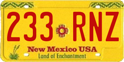 NM license plate 233RNZ