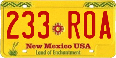 NM license plate 233ROA