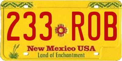 NM license plate 233ROB