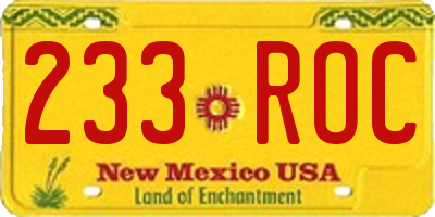 NM license plate 233ROC