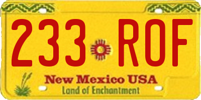 NM license plate 233ROF