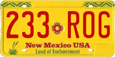 NM license plate 233ROG