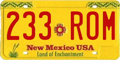 NM license plate 233ROM