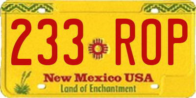 NM license plate 233ROP