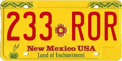 NM license plate 233ROR