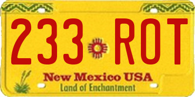 NM license plate 233ROT