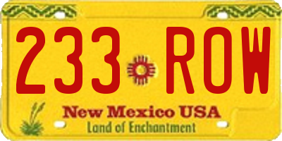 NM license plate 233ROW