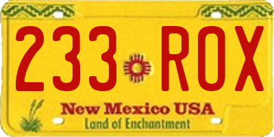 NM license plate 233ROX