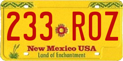 NM license plate 233ROZ