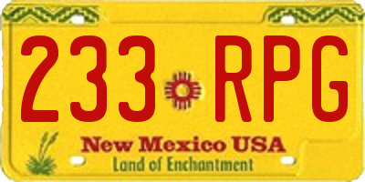 NM license plate 233RPG