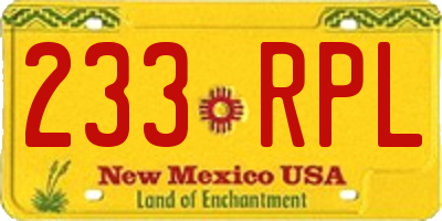 NM license plate 233RPL