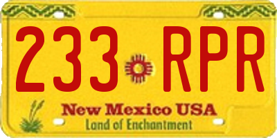 NM license plate 233RPR