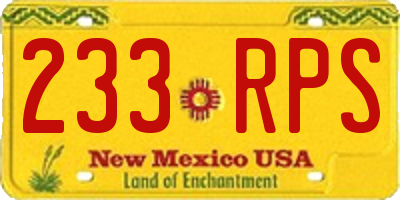 NM license plate 233RPS