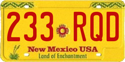 NM license plate 233RQD