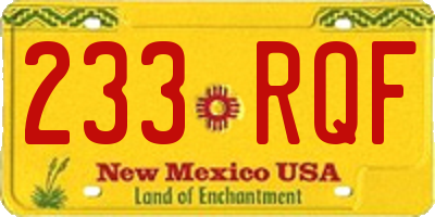 NM license plate 233RQF