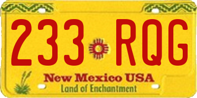 NM license plate 233RQG