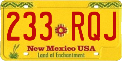 NM license plate 233RQJ