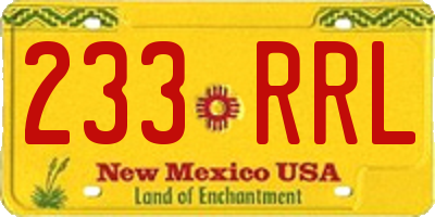 NM license plate 233RRL