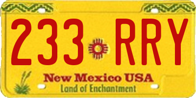 NM license plate 233RRY
