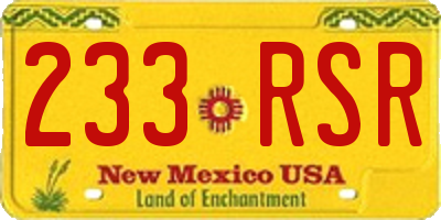 NM license plate 233RSR