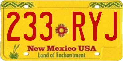 NM license plate 233RYJ