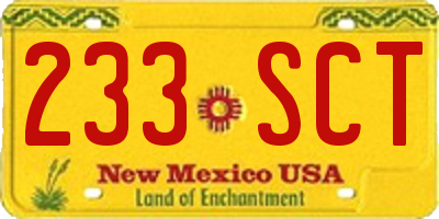 NM license plate 233SCT