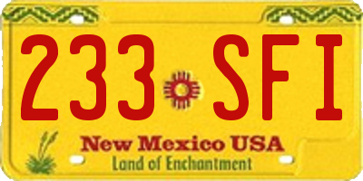 NM license plate 233SFI