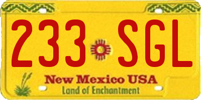 NM license plate 233SGL