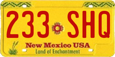 NM license plate 233SHQ