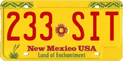 NM license plate 233SIT
