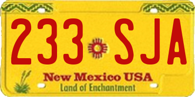 NM license plate 233SJA