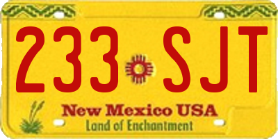 NM license plate 233SJT