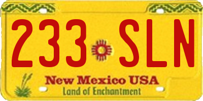 NM license plate 233SLN