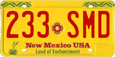 NM license plate 233SMD