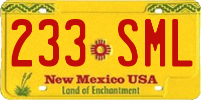 NM license plate 233SML