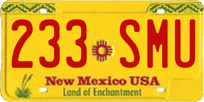 NM license plate 233SMU