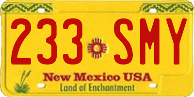 NM license plate 233SMY