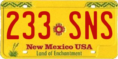 NM license plate 233SNS