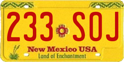 NM license plate 233SOJ