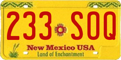 NM license plate 233SOQ