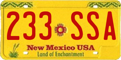 NM license plate 233SSA