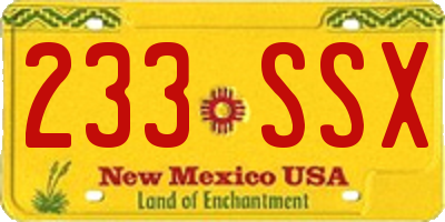 NM license plate 233SSX