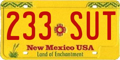 NM license plate 233SUT