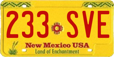NM license plate 233SVE