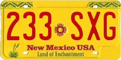 NM license plate 233SXG