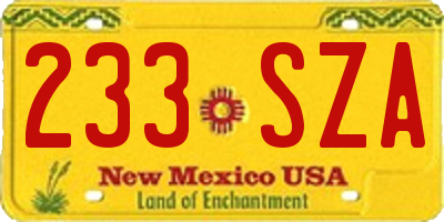 NM license plate 233SZA